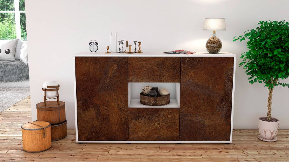 Stil Zeit Möbel Sideboard Doriana, Rost (136x79x35cm) 50% Rabatt mit kostenlosem Versand