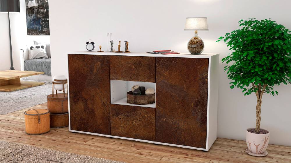 Stil Zeit Möbel Sideboard Doriana, Rost (136x79x35cm) 50% Rabatt mit kostenlosem Versand
