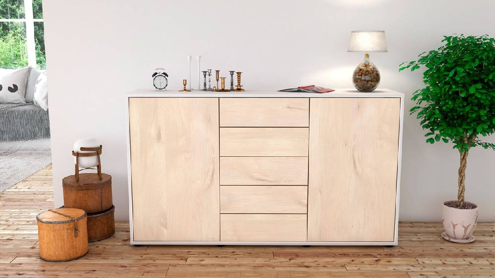Stil Zeit Möbel Sideboard Dorelly , Zeder (136x79x35cm) Speichern exportieren
