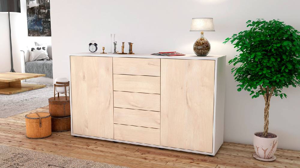 Stil Zeit Möbel Sideboard Dorelly , Zeder (136x79x35cm) Speichern exportieren
