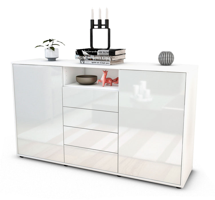Stil Zeit Möbel Sideboard Donnice, Weiß (136x79x35cm) Black Friday Preise
