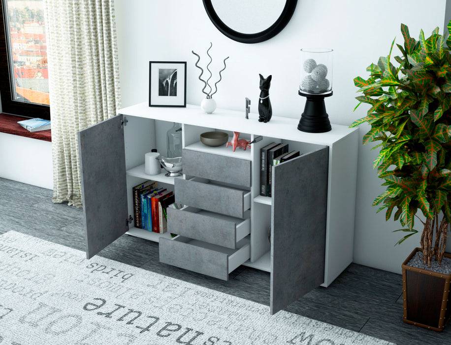 Stil Zeit Möbel Sideboard Donnice, Beton (136x79x35cm) Im Verkauf