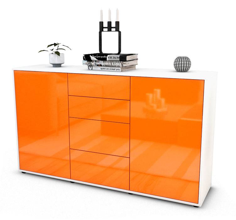 Stil Zeit Möbel Sideboard Donna, Orange (136x79x35cm)