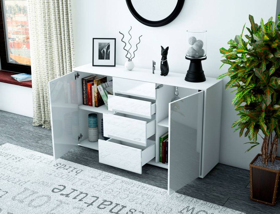 Stil Zeit Möbel Sideboard Donna, Orange (136x79x35cm) zollfrei