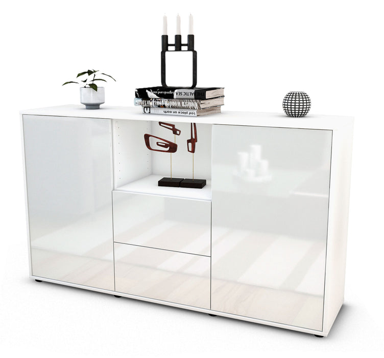 Stil Zeit Möbel Sideboard Donika, Weiß (136x79x35cm)