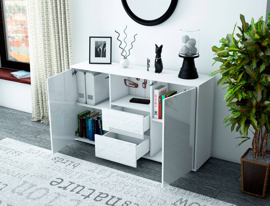 Stil Zeit Möbel Sideboard Donika, Weiß (136x79x35cm) Rabatte dieses Monats