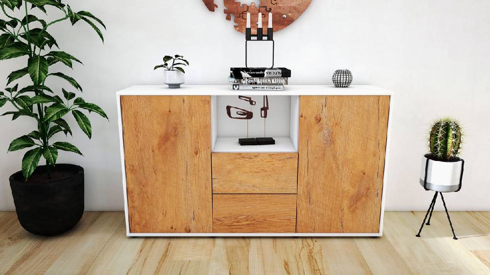 Stil Zeit Möbel Sideboard Donika, Eiche (136x79x35cm) 2025