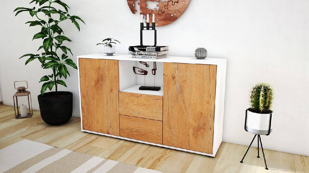 Stil Zeit Möbel Sideboard Donika, Eiche (136x79x35cm) 2025
