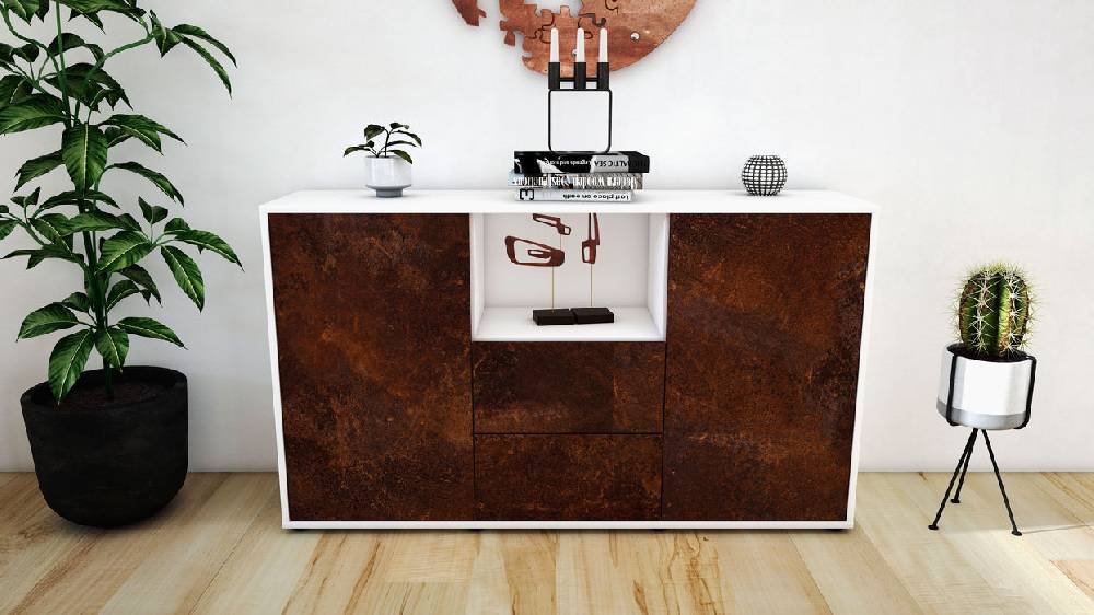 Stil Zeit Möbel Sideboard Donika, Rost (136x79x35cm) Online