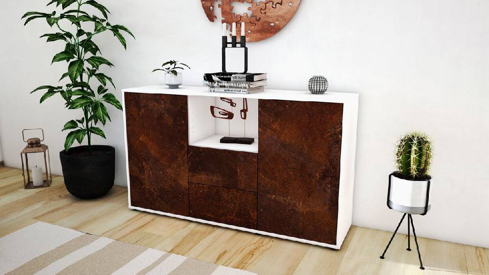Stil Zeit Möbel Sideboard Donika, Rost (136x79x35cm) Online
