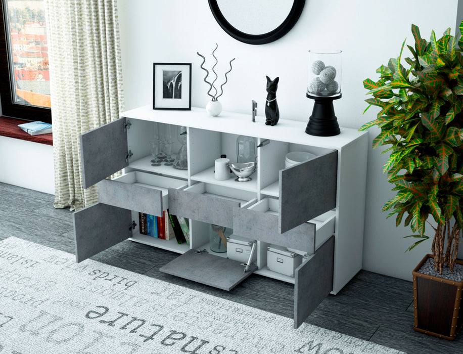 Stil Zeit Möbel Sideboard Dominika, Beton (136x79x35cm) Verkauf