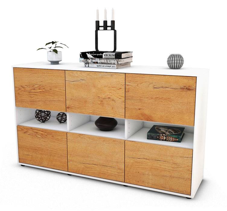 Stil Zeit Möbel Sideboard Diletta, Eiche (136x79x35cm) im Angebot
