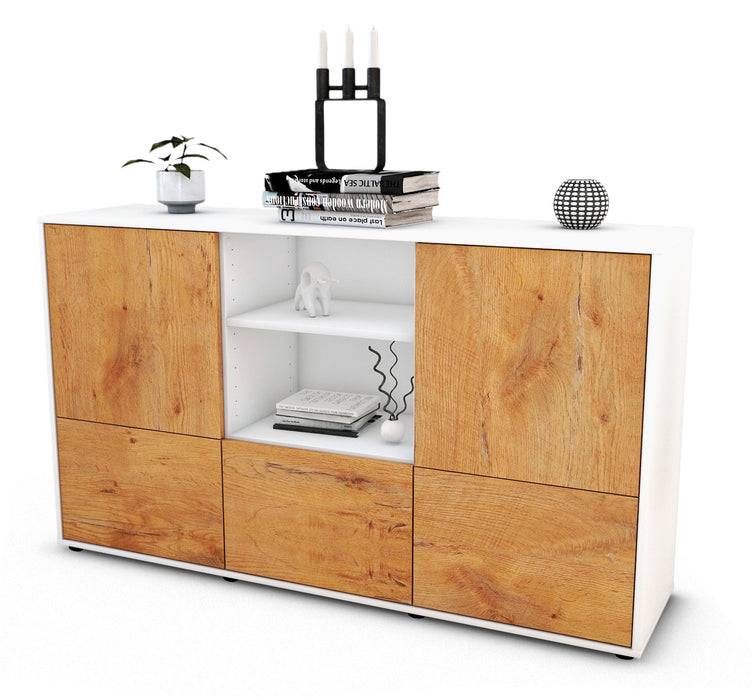 Stil Zeit Möbel Sideboard Diellza, Eiche (136x79x35cm) Schlussverkauf