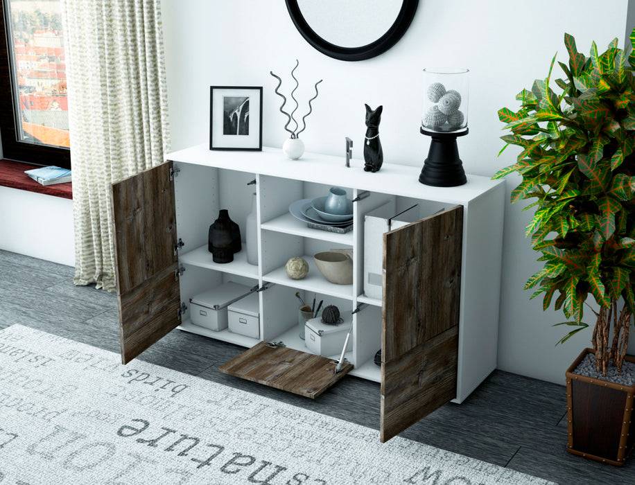 Stil Zeit Möbel Sideboard Diellza, Eiche (136x79x35cm) Schlussverkauf