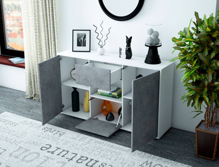 Stil Zeit Möbel Sideboard Denise, Beton (136x79x35cm) Blitzverkäufe