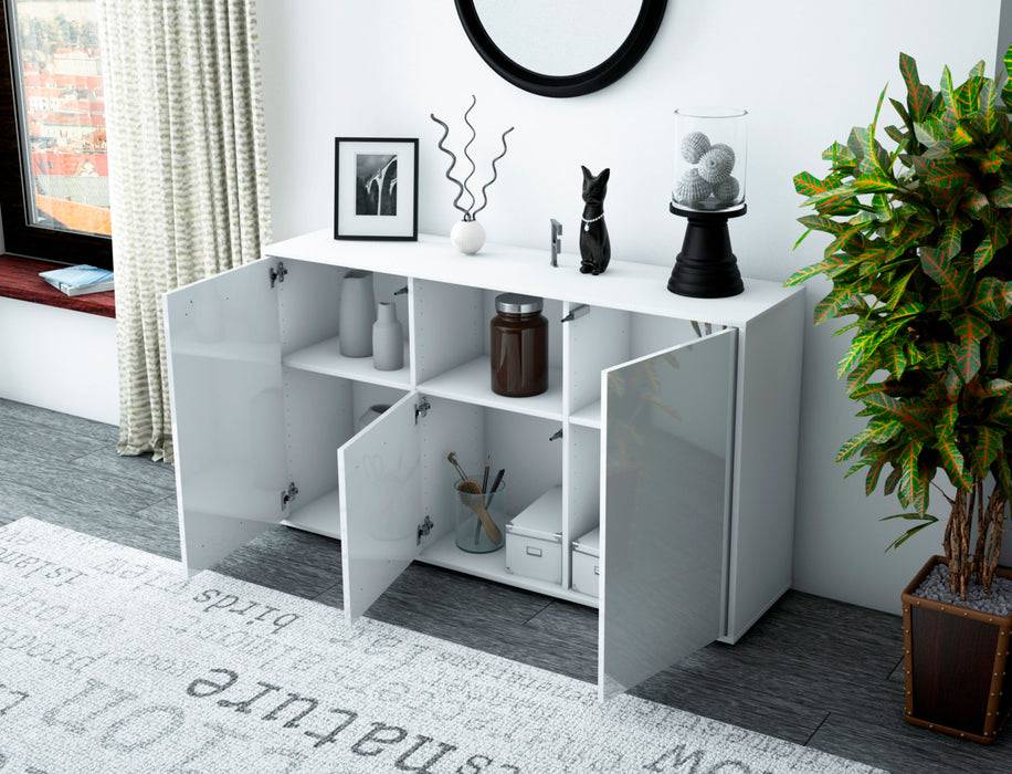 Stil Zeit Möbel Sideboard Demetria, Schwarz (136x79x35cm) Kostenloser Versand