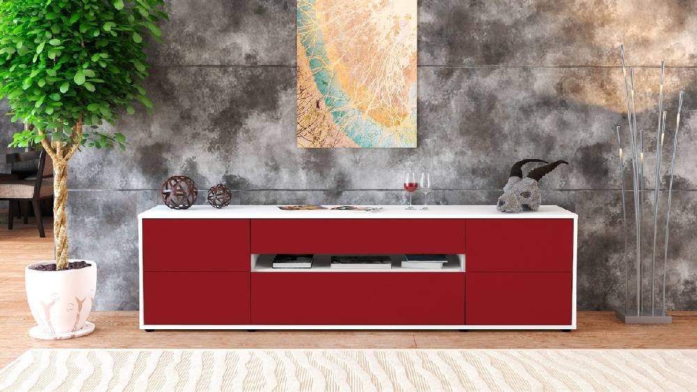 Stil Zeit Möbel Lowboard Bjonda, Bordeaux (180x49x35cm) Rabatt