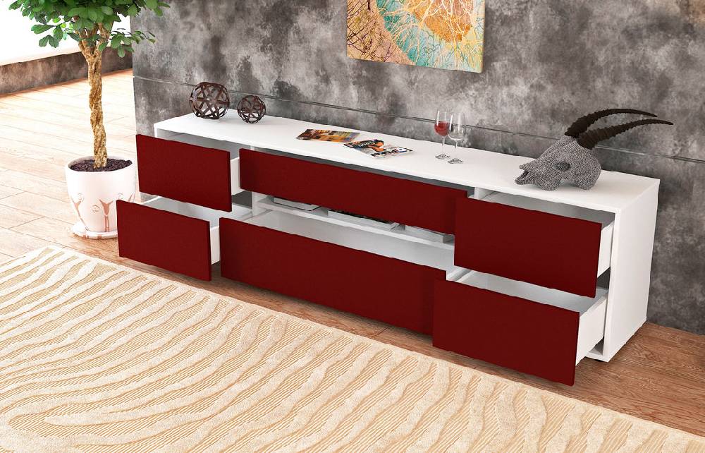 Stil Zeit Möbel Lowboard Bjonda, Bordeaux (180x49x35cm) Rabatt