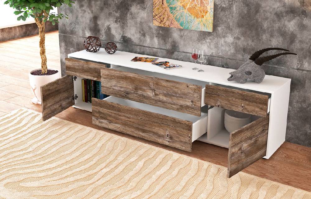 Stil Zeit Möbel Lowboard Bibiane, Pinie (180x49x35cm) Flash Sale
