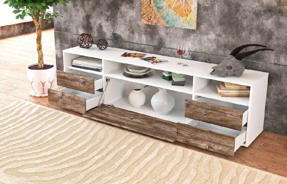 Stil Zeit Möbel Lowboard Bella, Zeder (180x49x35cm) Vatertagsangebot