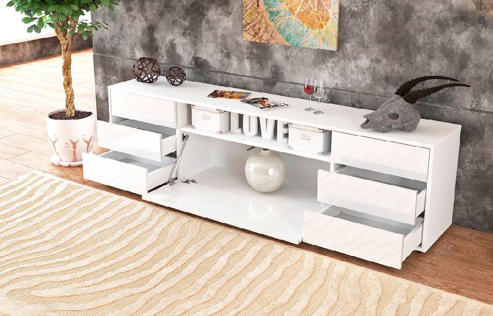 Stil Zeit Möbel Lowboard Beatrice, Orange (180x49x35cm) Jubiläumsangebot