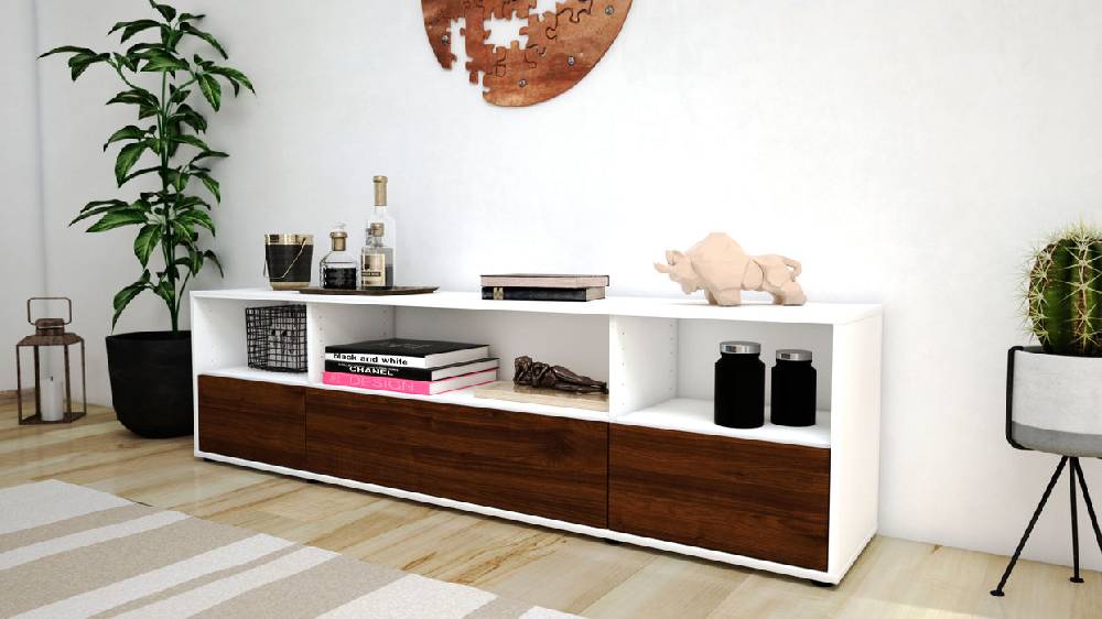 Stil Zeit Möbel Lowboard Aurelia, Walnuss (180x49x35cm) Top Angebot