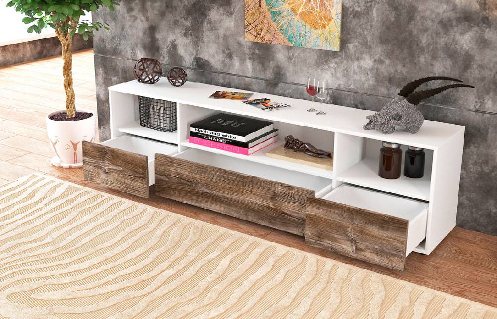 Stil Zeit Möbel Lowboard Aurelia, Eiche (180x49x35cm) Neueste Mode