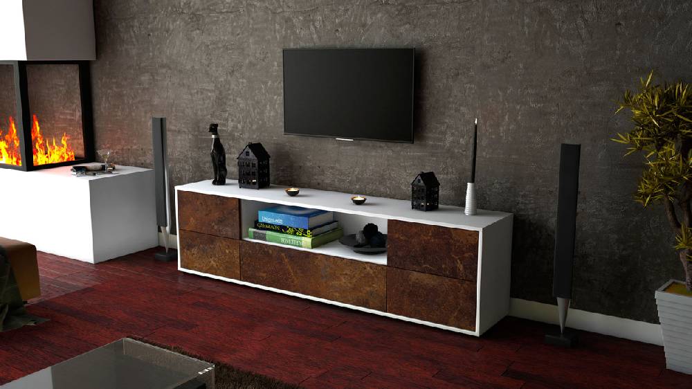 Stil Zeit Möbel Lowboard Atlanta, Rost (180x49x35cm) Online Outlet