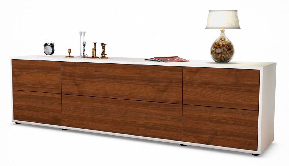 Stil Zeit Möbel Lowboard Assunta, Walnuss (180x49x35cm) Exklusive Angebote