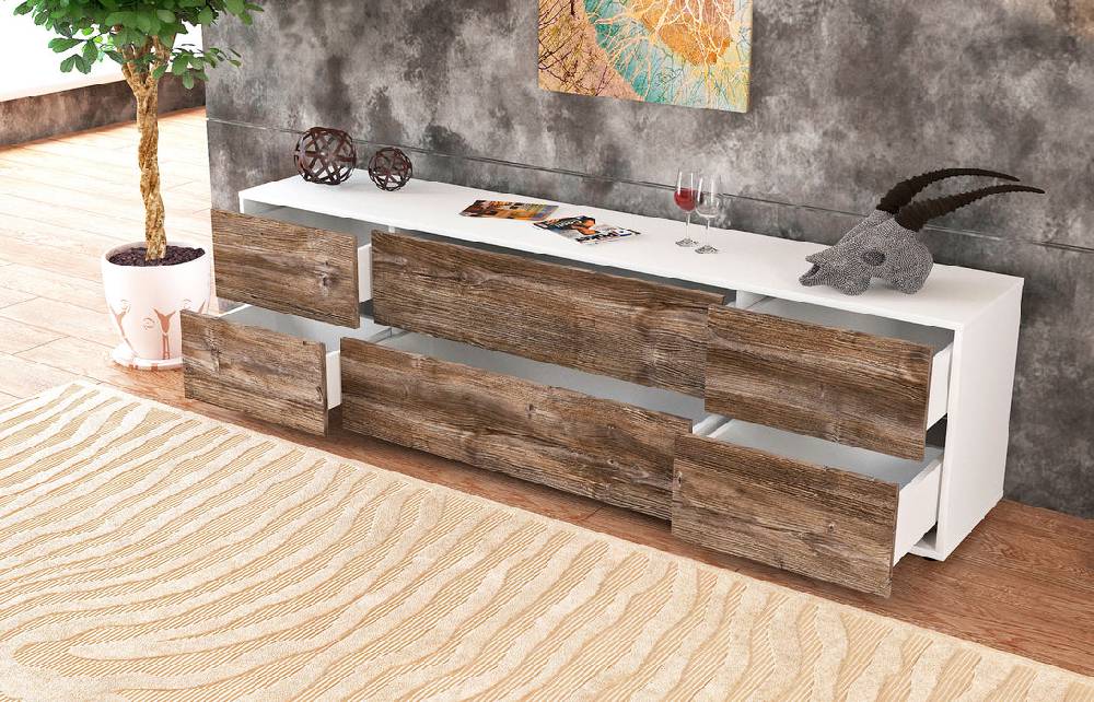 Stil Zeit Möbel Lowboard Assunta, Walnuss (180x49x35cm) Exklusive Angebote