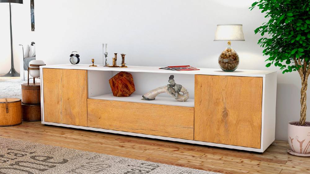 Stil Zeit Möbel Lowboard Arbnora, Eiche (180x49x35cm) VIP-Rabatte