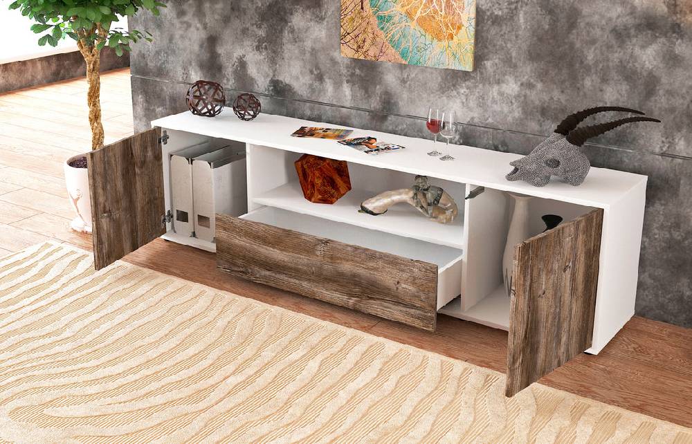 Stil Zeit Möbel Lowboard Arbnora, Eiche (180x49x35cm) VIP-Rabatte