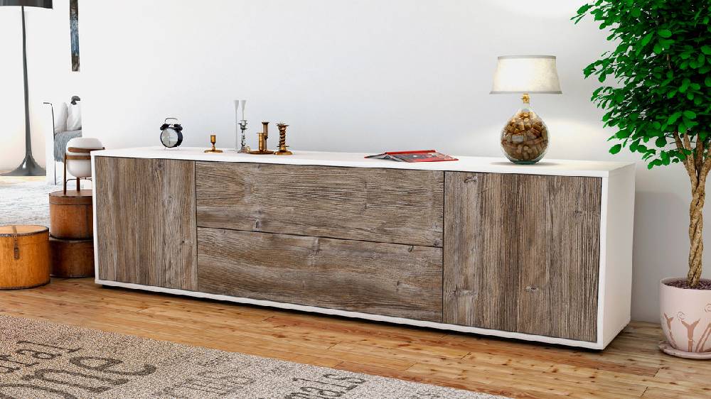 Stil Zeit Möbel Lowboard Aquilina, Treibholz (180x49x35cm) Super Sparpreis