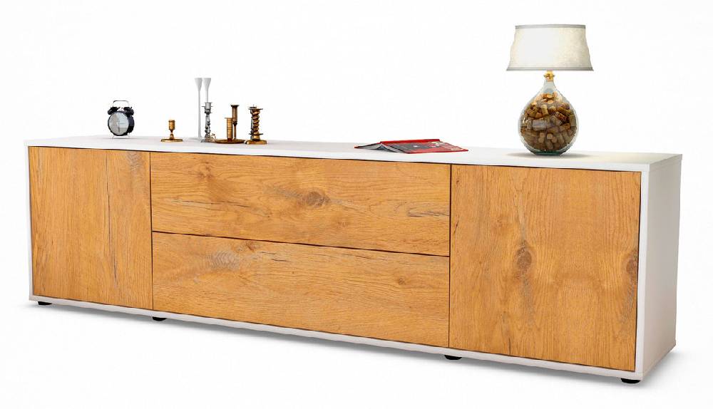 Stil Zeit Möbel Lowboard Aquilina, Eiche (180x49x35cm)