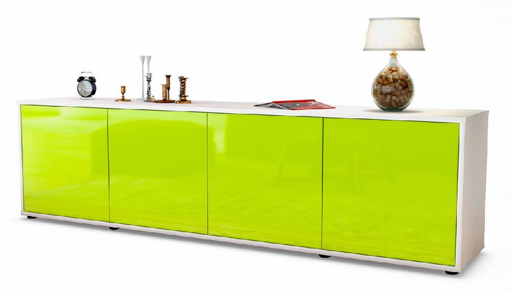 Stil Zeit Möbel Lowboard Antonia, Grün (180x49x35cm)