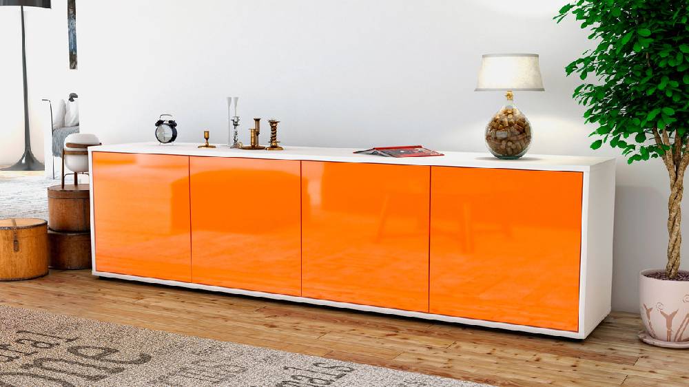Stil Zeit Möbel Lowboard Antonia, Orange (180x49x35cm) Begrenzte Freigabe