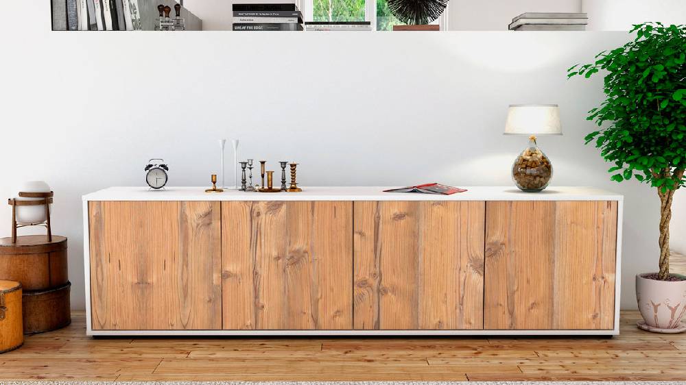 Stil Zeit Möbel Lowboard Antonia, Pinie (180x49x35cm) Neueste Stile