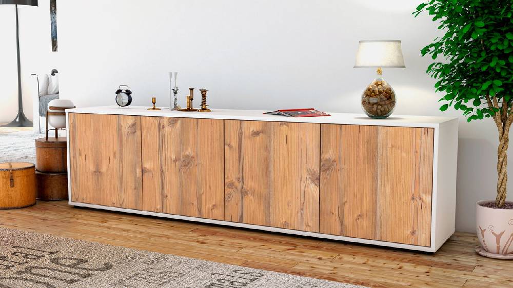 Stil Zeit Möbel Lowboard Antonia, Pinie (180x49x35cm) Neueste Stile