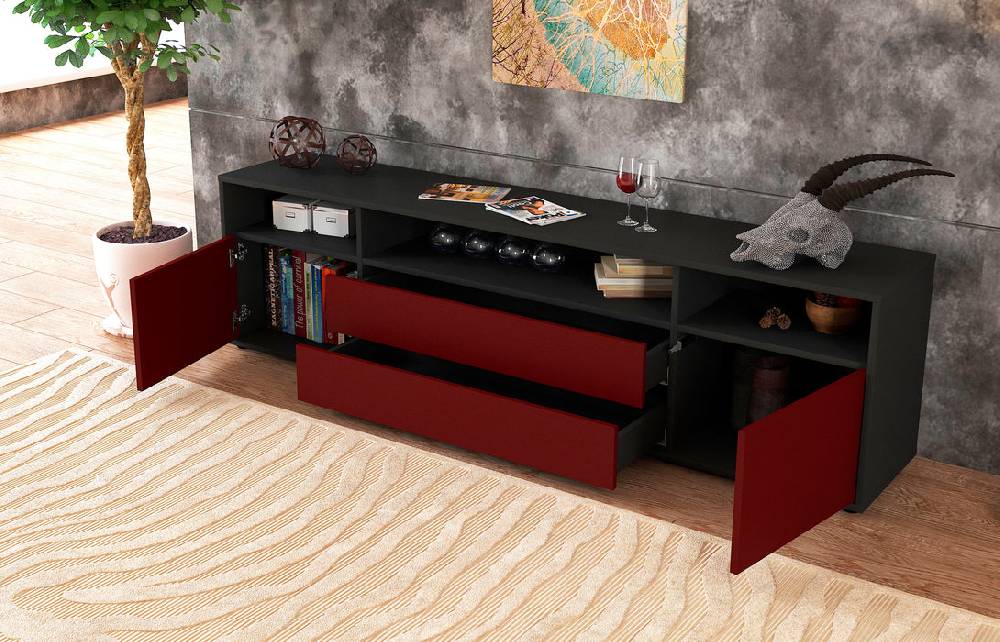 Stil Zeit Möbel Lowboard Biancaneve, Türkis (180x49x35cm) Letzte 2 Tage