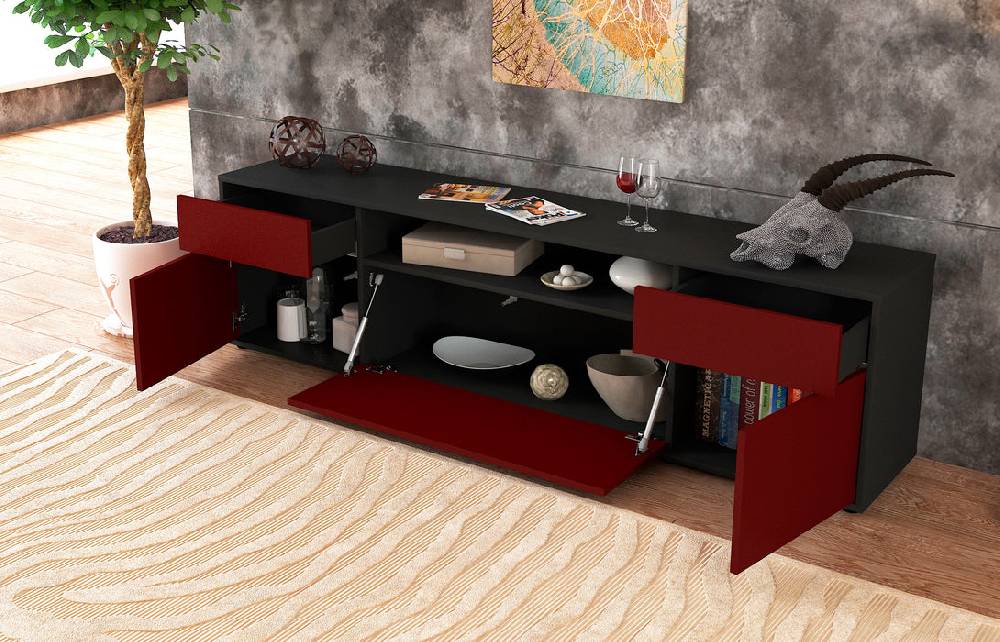 Stil Zeit Möbel Lowboard Bernadetta, Türkis (180x49x35cm) Letzter Tag