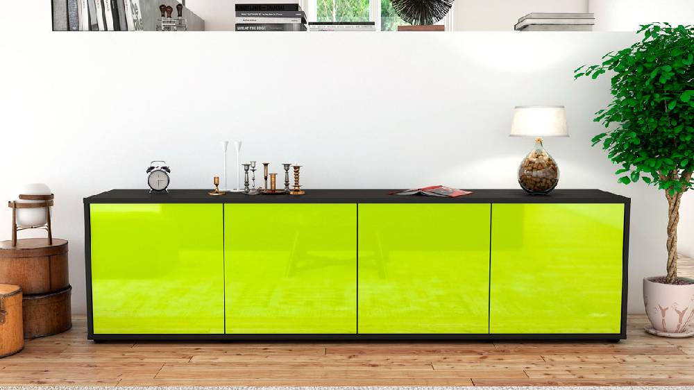 Stil Zeit Möbel Lowboard Antonia, Grün (180x49x35cm) Bis zu 60% Rabatt
