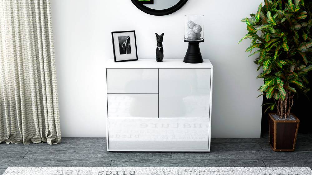 Stil Zeit Möbel Sideboard Deanna, Weiß (92x79x35cm) Vierteljährliche Förderung