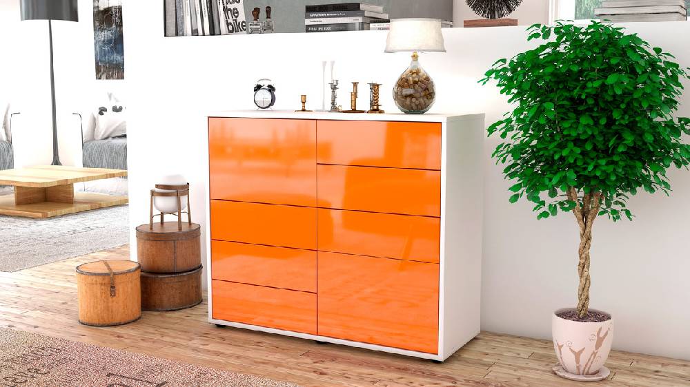 Stil Zeit Möbel Sideboard Clarissa, Orange (92x79x35cm) Nur noch ein Tag übrig