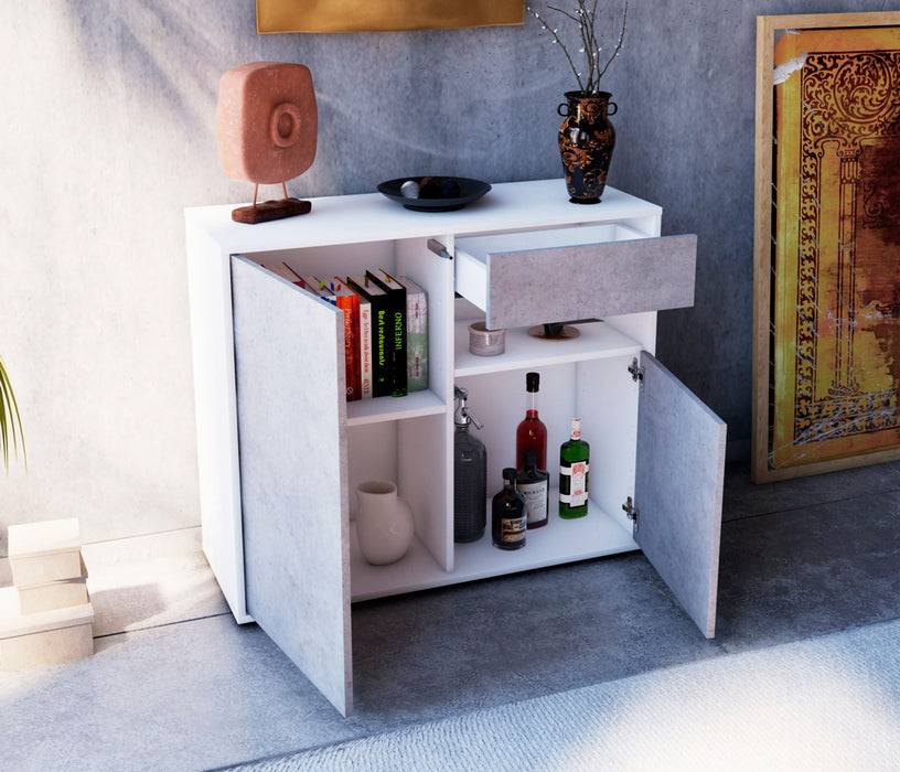 Stil Zeit Möbel Sideboard Charlotta, Beton (92x79x35cm) 50% Rabatt mit kostenlosem Versand