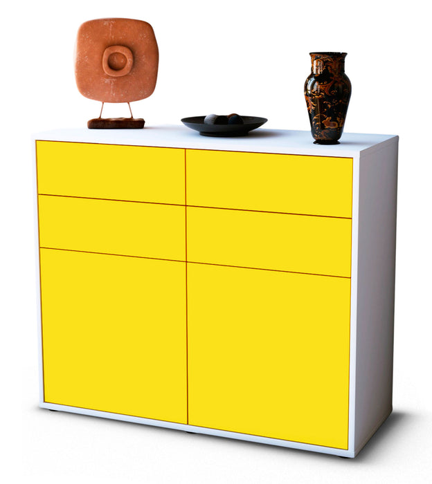 Stil Zeit Möbel Sideboard Celia, Gelb (92x79x35cm)