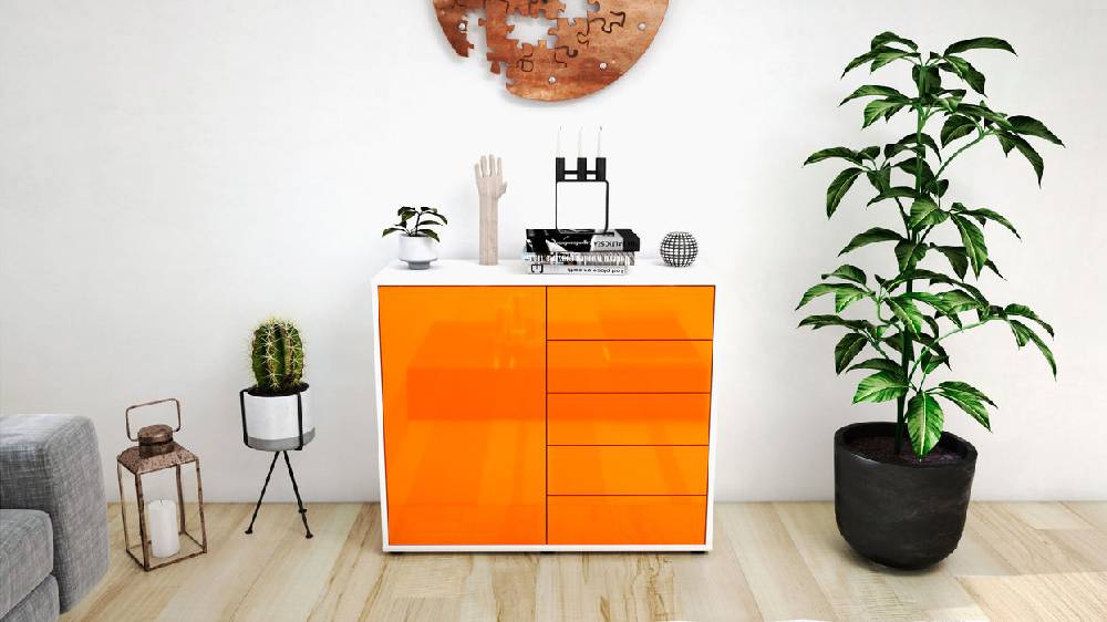 Stil Zeit Möbel Sideboard Cecilia, Orange (92x79x35cm) Speichern exportieren