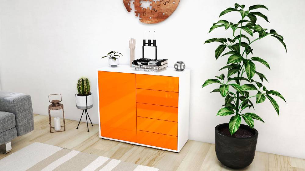 Stil Zeit Möbel Sideboard Cecilia, Orange (92x79x35cm) Speichern exportieren