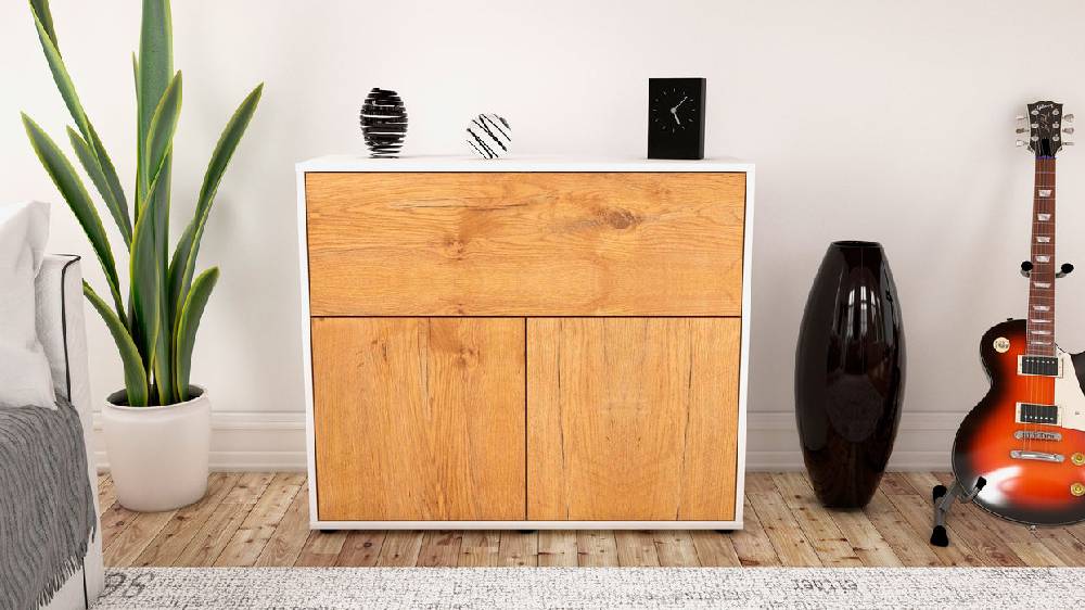 Stil Zeit Möbel Sideboard Carolin, Eiche (92x79x35cm) zollfrei