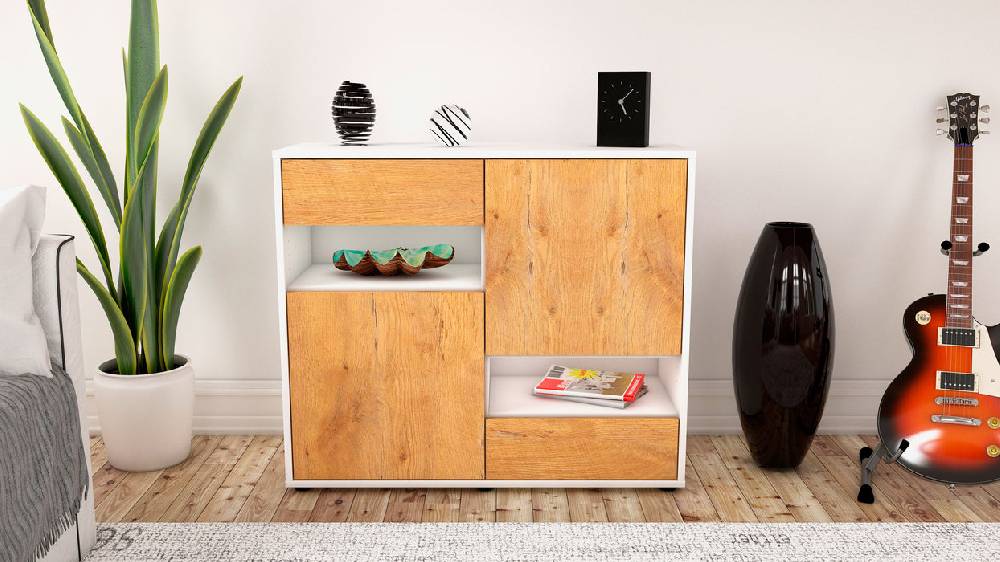 Stil Zeit Möbel Sideboard Carmelina, Eiche (92x79x35cm) Online