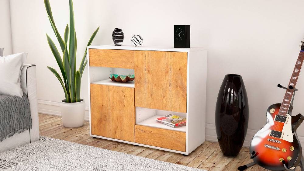 Stil Zeit Möbel Sideboard Carmelina, Eiche (92x79x35cm) Online